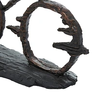 21" Brass Polystone Industrial Bicycle Sculpture