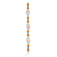 Orange Lampwork Glass Stripe Oval Beads by Bead Landing™