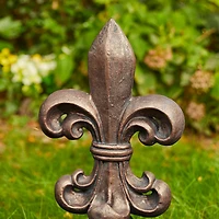 Glitzhome® 21.25" Bronze Standing Fleur De Lis Garden Statue