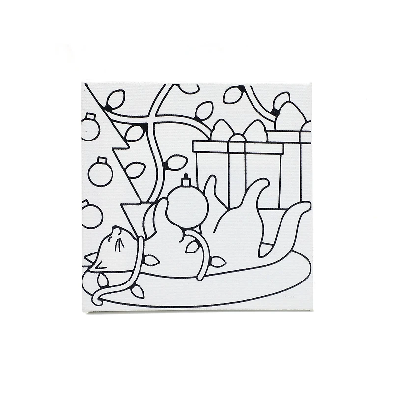 5" x 5" Christmas Kitten Canvas Painting Kit by Artist's Loft™