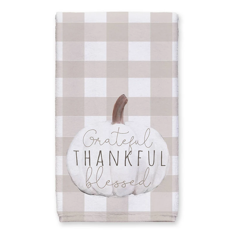 Grateful White Pumpkin Tea Towel Set