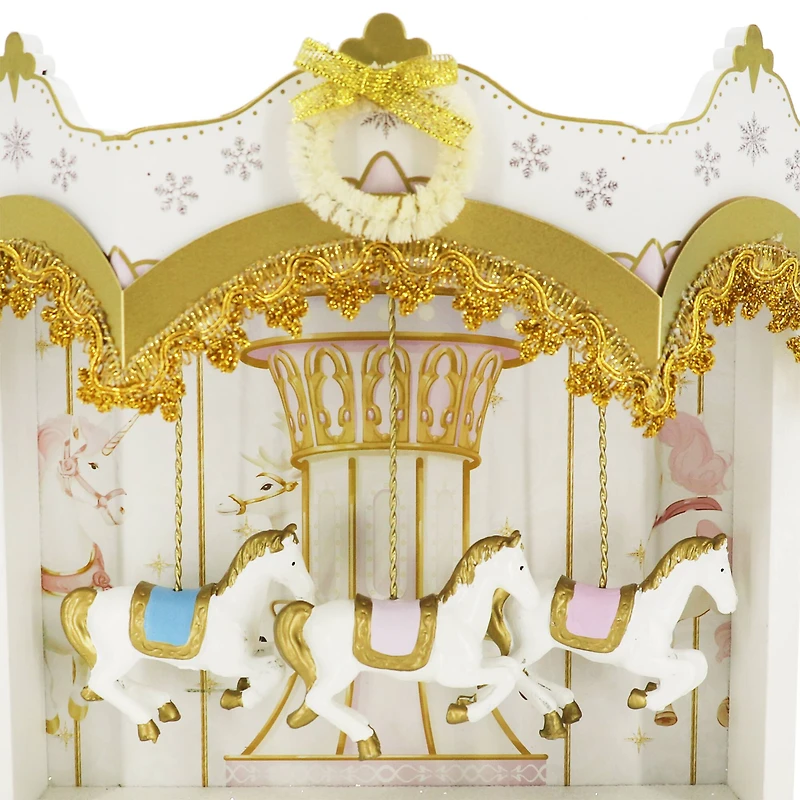 9.5" White & Gold Carousel Tabletop Décor by Ashland®