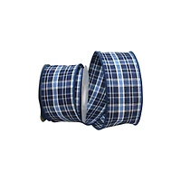 JAM Paper 2.5" x 10yd. Shetland Plaid Wired Cotton Ribbon