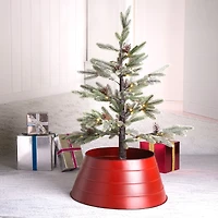 Glitzhome 22" Red Metal Tree Collar