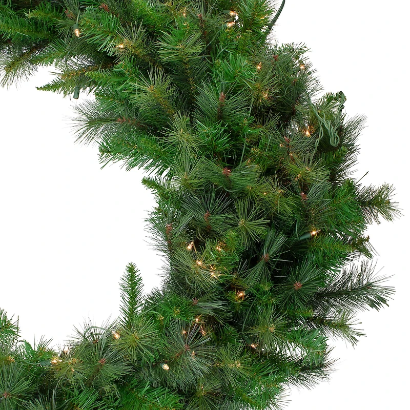 60" Pre-Lit LED Artificial Christmas Canyon Pine Wreath
