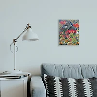 Stupell Industries Gorilla Standing Behind Tropical Florals Geometric Pattern Wall Plaque