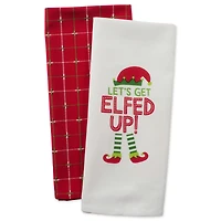 DII® Assorted Elfed Up Holiday Printed Dishtowel Set