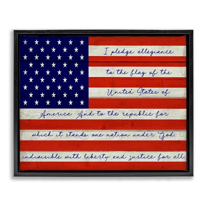 Stupell Industries Pledge of Allegiance Flag Floater Framed Art