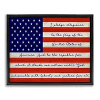 Stupell Industries Pledge of Allegiance Flag Floater Framed Art