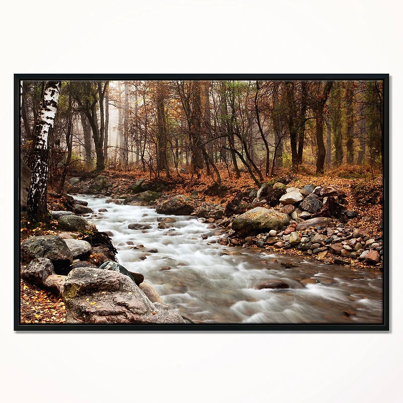 Designart - Stream in Autumn Forest