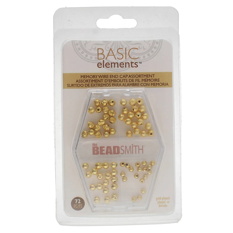 The Beadsmith® 3-4mm Gold Plated Memory Wire End Caps
