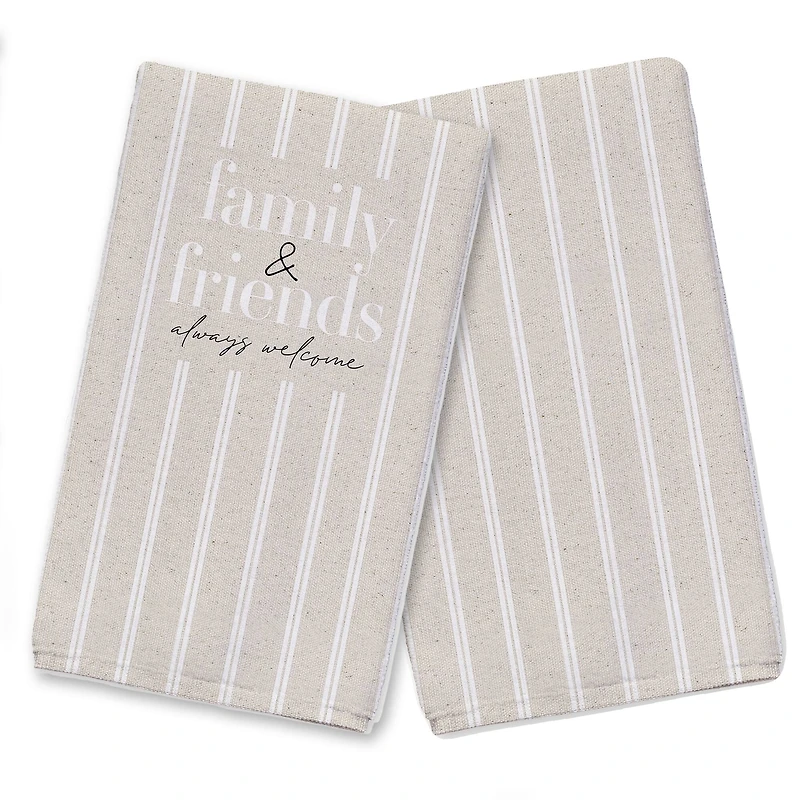 Family & Friends Always Welcome Tea Towel Set