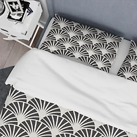 Designart 'Retro Art Deco Waves I' Mid-Century Duvet Cover Set