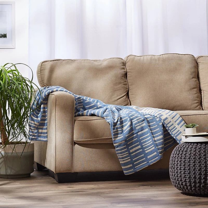 DII® Stonewash Blue Urban Jacquard Throw