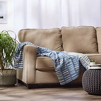 DII® Stonewash Blue Urban Jacquard Throw