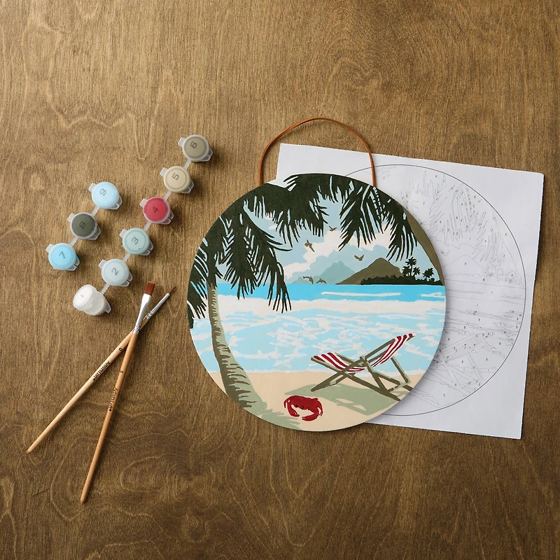 8" Beach Paint-by-Number Plywood Surface Kit by Artist's Loft®