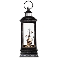 11" Black LED Lighted Halloween Lantern With Skull Head