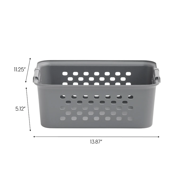 Iris® Gray Medium Organizer Storage Basket, 4 Pack