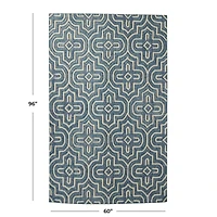Blue Wool Modern Area Rug 5ft. x 8ft.