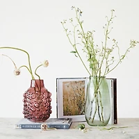 Hello Honey® 10.5" Green Marbled Glass Organic Shaped Vase