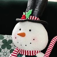 Glitzhome® 60"H Christmas Oversized Fabric Snowman With Dangle Legs