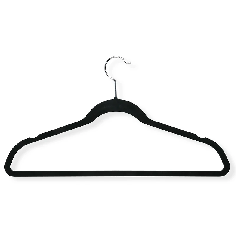 Honey Can Do Black Slim-Profile Non-Slip Velvet Hangers