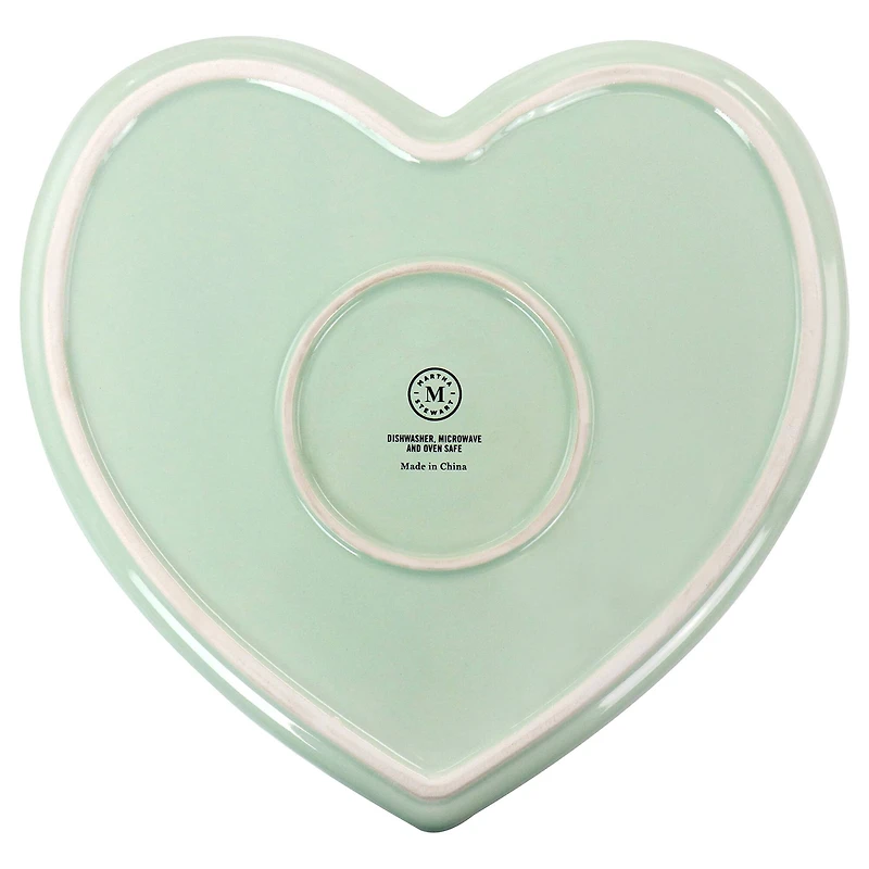Martha Stewart 11'' Mint Heart Shaped Stoneware Cake Pan