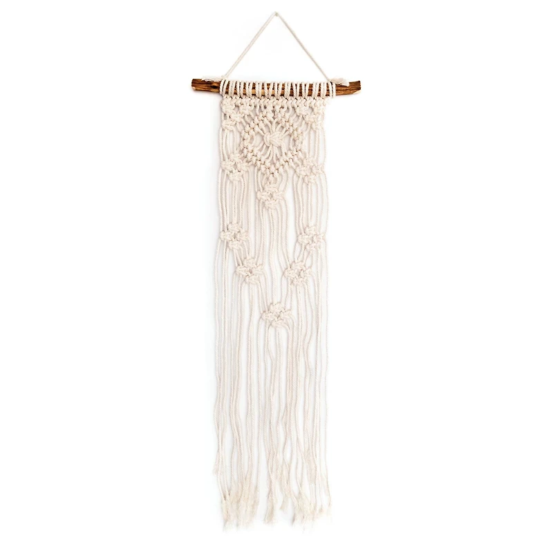 Solid Oak Make-Rame™ Lacy Diamonds Macramé Mini Wall Hanging Kit