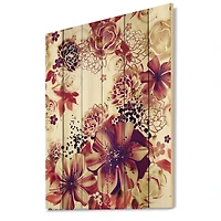 Designart - Pink and Yellow Flowers Retro