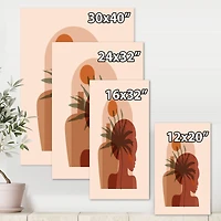 Designart - Abstract Tropical Palm Leaf & Pretty Girl Portrait