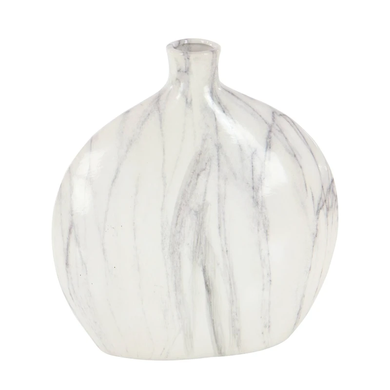 13" Marble Stoneware Contemporary Vase Set