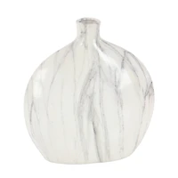 13" Marble Stoneware Contemporary Vase Set