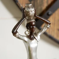 19" Silver Eclectic Woman Sculpture