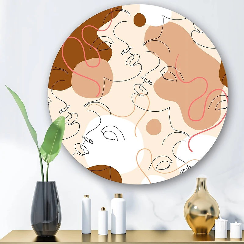 Designart - One Line Drawing Of Beautiful Woman