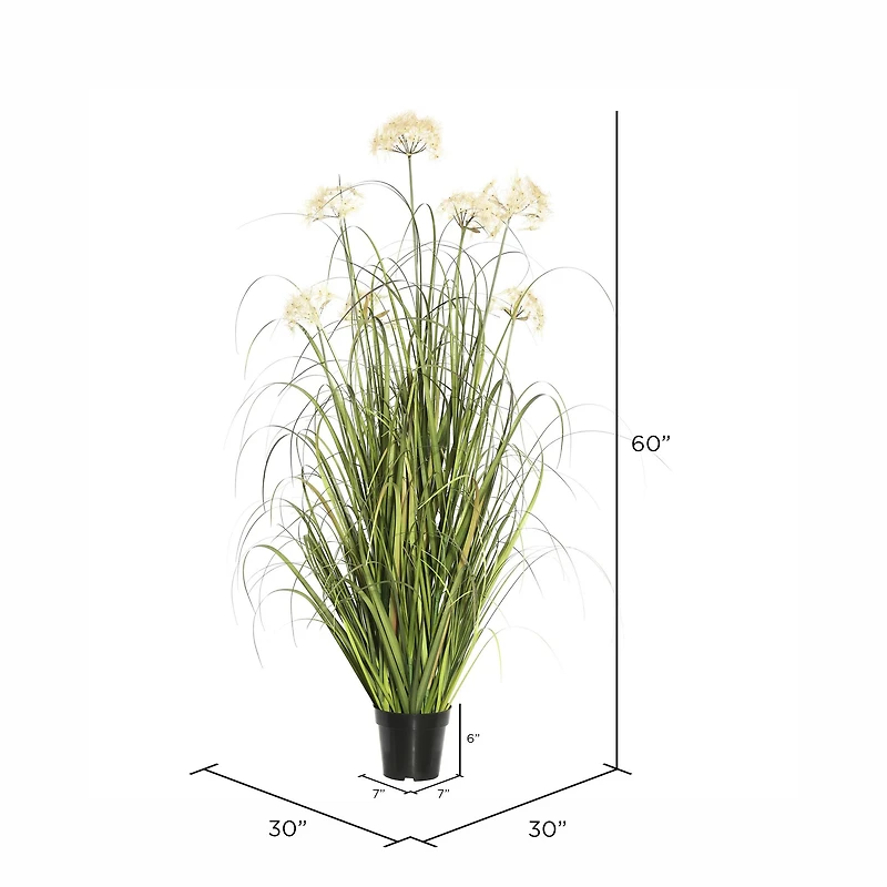 5ft. Potted Artificial Green Dandelion Grass