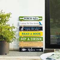 Glitzhome® 36" Rustic Wooden Porch Rules Sign