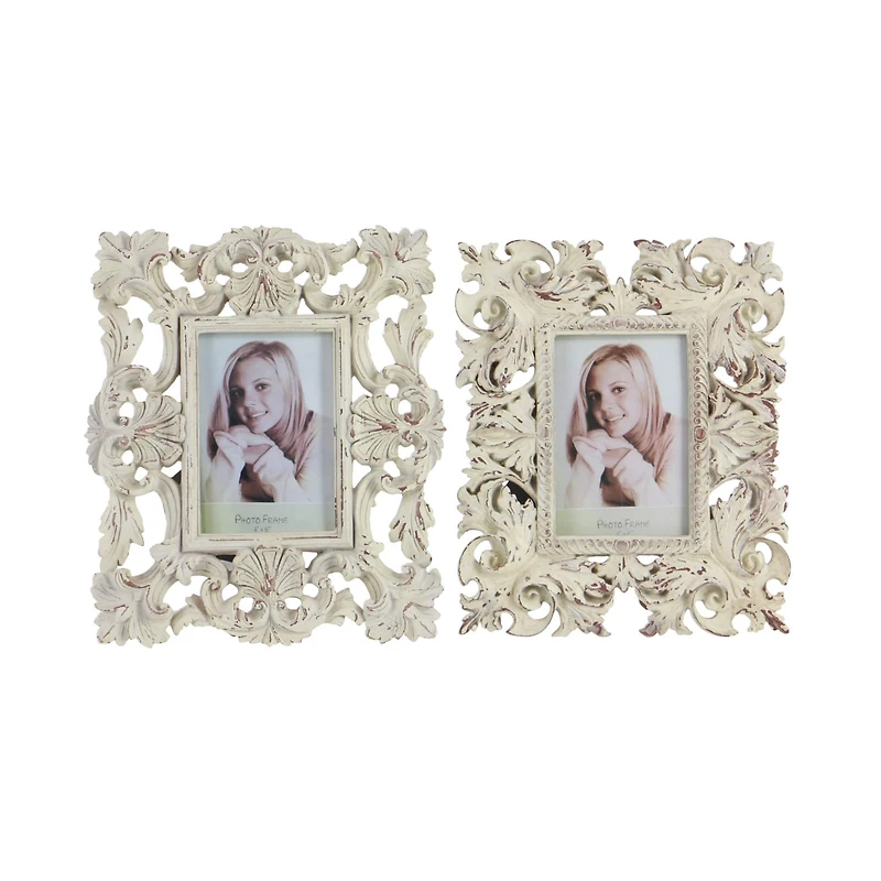 2 Pack White Polystone Traditional 9" x 11" Frames
