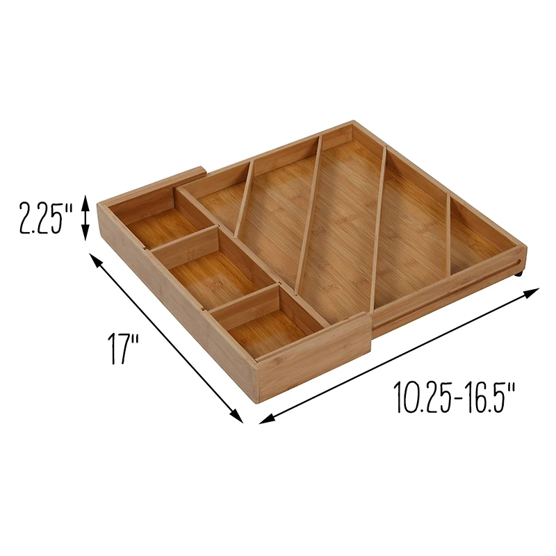 Honey Can Do 8-Compartment Bamboo Diagonal Drawer Organizer