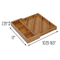 Honey Can Do 8-Compartment Bamboo Diagonal Drawer Organizer