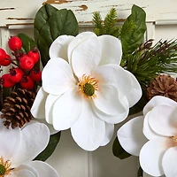 26" Magnolia, Pine & Berries Wreath