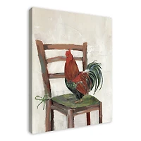 Rooster on a Chair 30" x 40" Canvas Wall Art