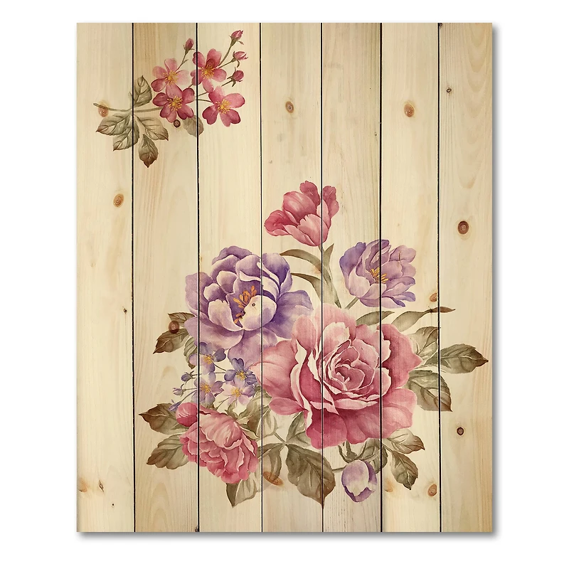 Designart - Bouquet of Pink and Purple Flowers I