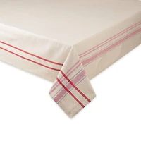 Red French Stripe Tablecloth 60" x 84"