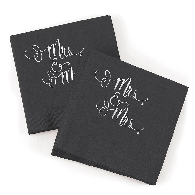 Hortense B. Hewitt Co. Mrs. & Mrs. Napkin, Black