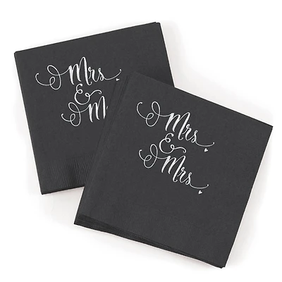 Hortense B. Hewitt Co. Mrs. & Mrs. Napkin, Black