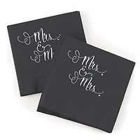 Hortense B. Hewitt Co. Mrs. & Mrs. Napkin, Black
