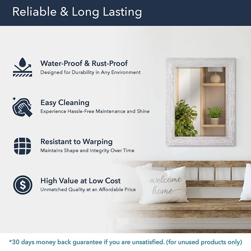 Head West 29" Chrome Textured Frame Accent Wall Mirror