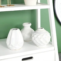 CosmoLiving by Cosmopolitan Cream Stoneware Glam Vase Set