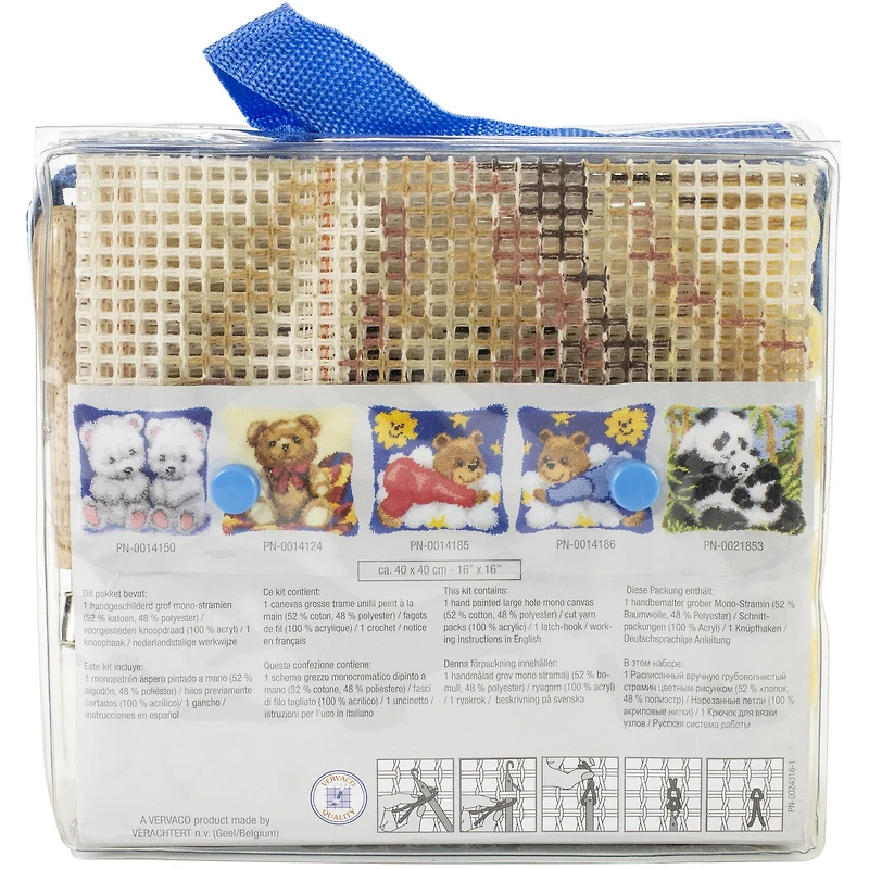 Vervaco Bear Cub with Heart Cushion Latch Hook Kit