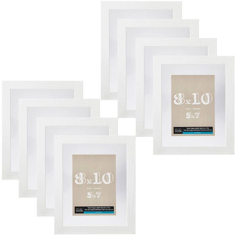 8 Pack: White 8" x 10" Float Frame, Belmont by Studio Décor®